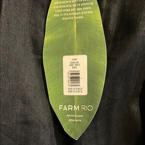 FARM Rio Midnight Black Linen Trousers